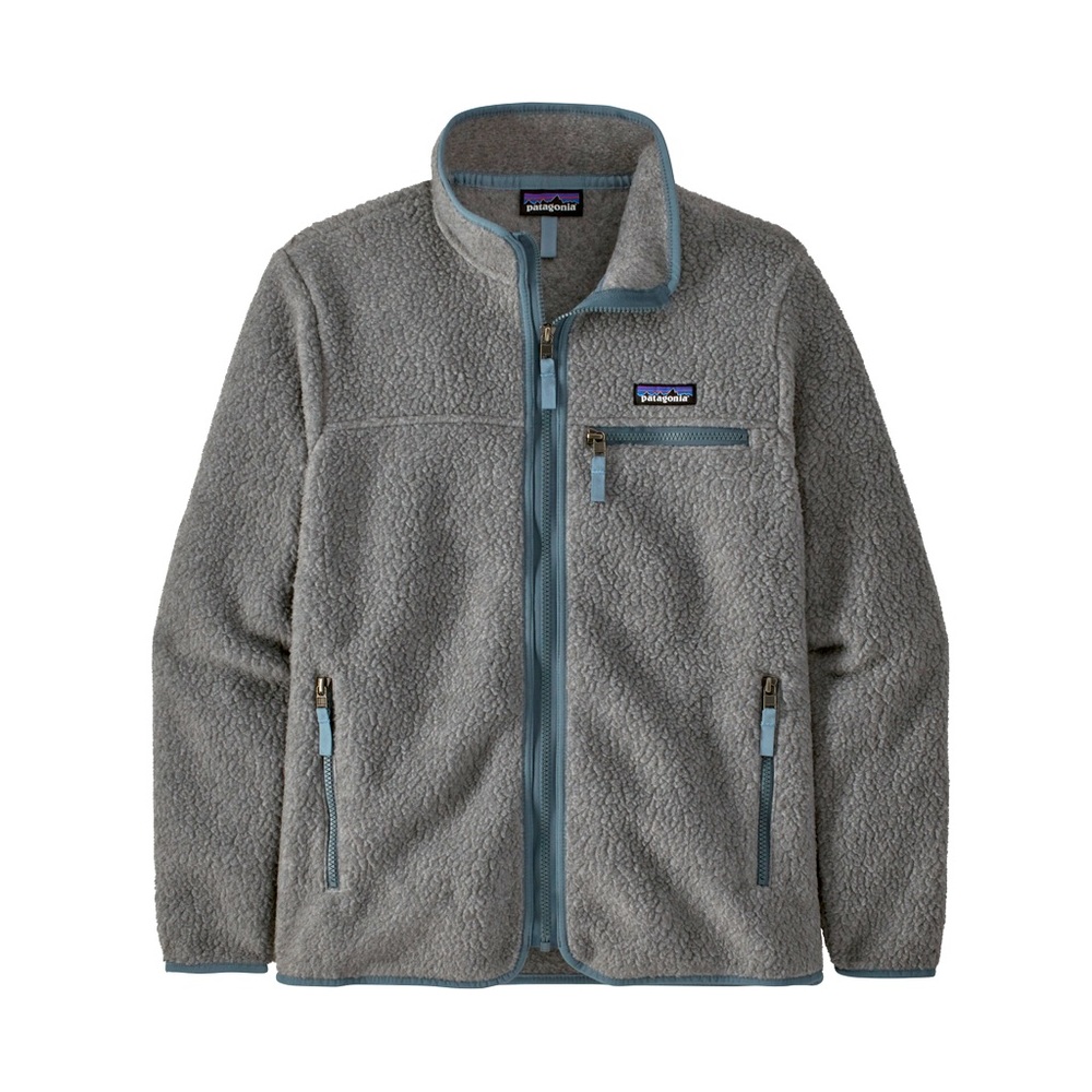 Patagonia women’s retro pile fleece jacket in salt grey w/ light plume grey med